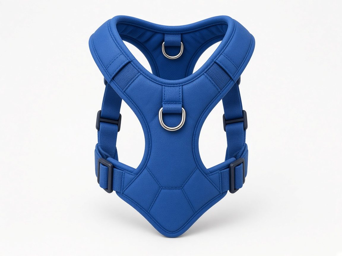 Harnais pour chien bleu à deux anneaux