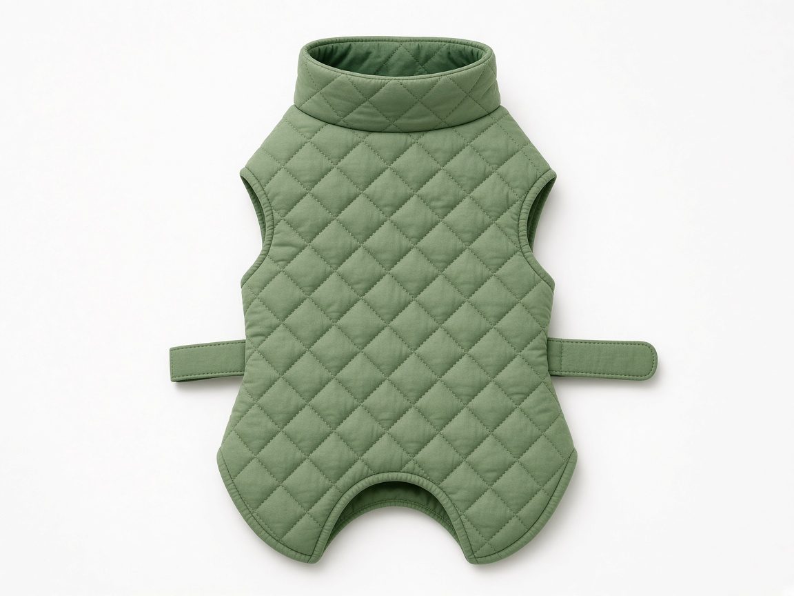 Manteau matelassé vert pour chien