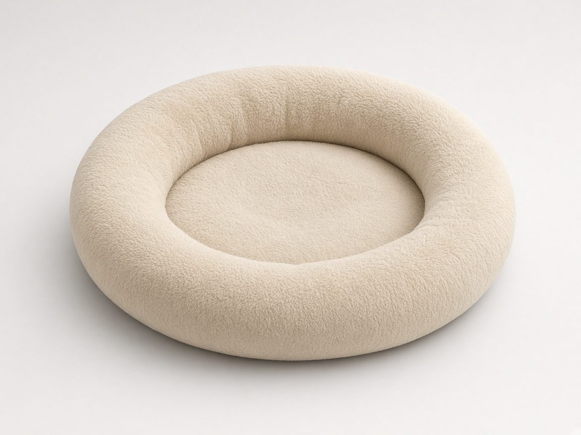 Panier rond moelleux beige